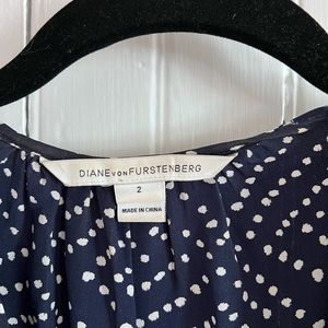 Diane von fursenteberg polka dot jumper with waist tie